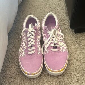 Vans Purple and White Women's Sneakers
